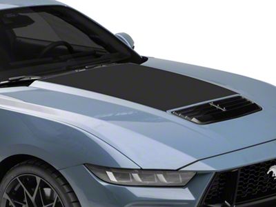 SEC10 Hood Accent Decal; Gloss Black (24-25 Mustang)