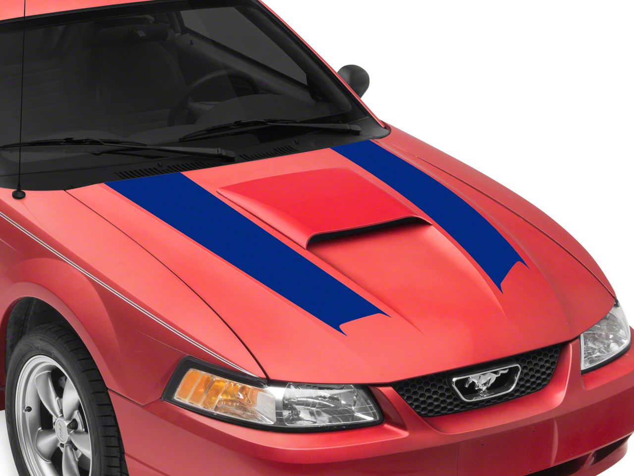 SEC10 Hood Stripes; Blue (99-04 Mustang), image size:1280x960