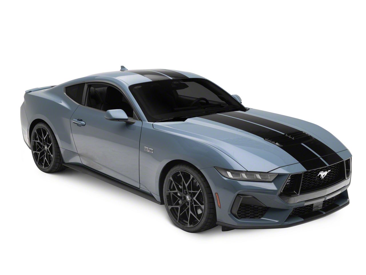 SEC10 Mustang Lemans Stripes; Gloss Black; 10-Inch 437838