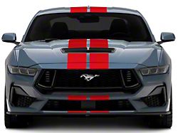 SEC10 Lemans Stripes; Red; 8-Inch (2024 Mustang)