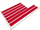 SEC10 Lemans Stripes; Red; 8-Inch (2024 Mustang)