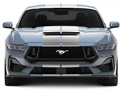 SEC10 Lemans Stripes; Silver; 10-Inch (2024 Mustang)