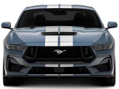 SEC10 Lemans Stripes; Silver; 8-Inch (2024 Mustang)