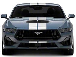 SEC10 Lemans Stripes; Silver; 8-Inch (2024 Mustang)