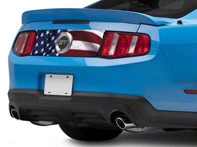 SEC10 Rear Decklid Accent Decal; Real Flag (10-14 Mustang)