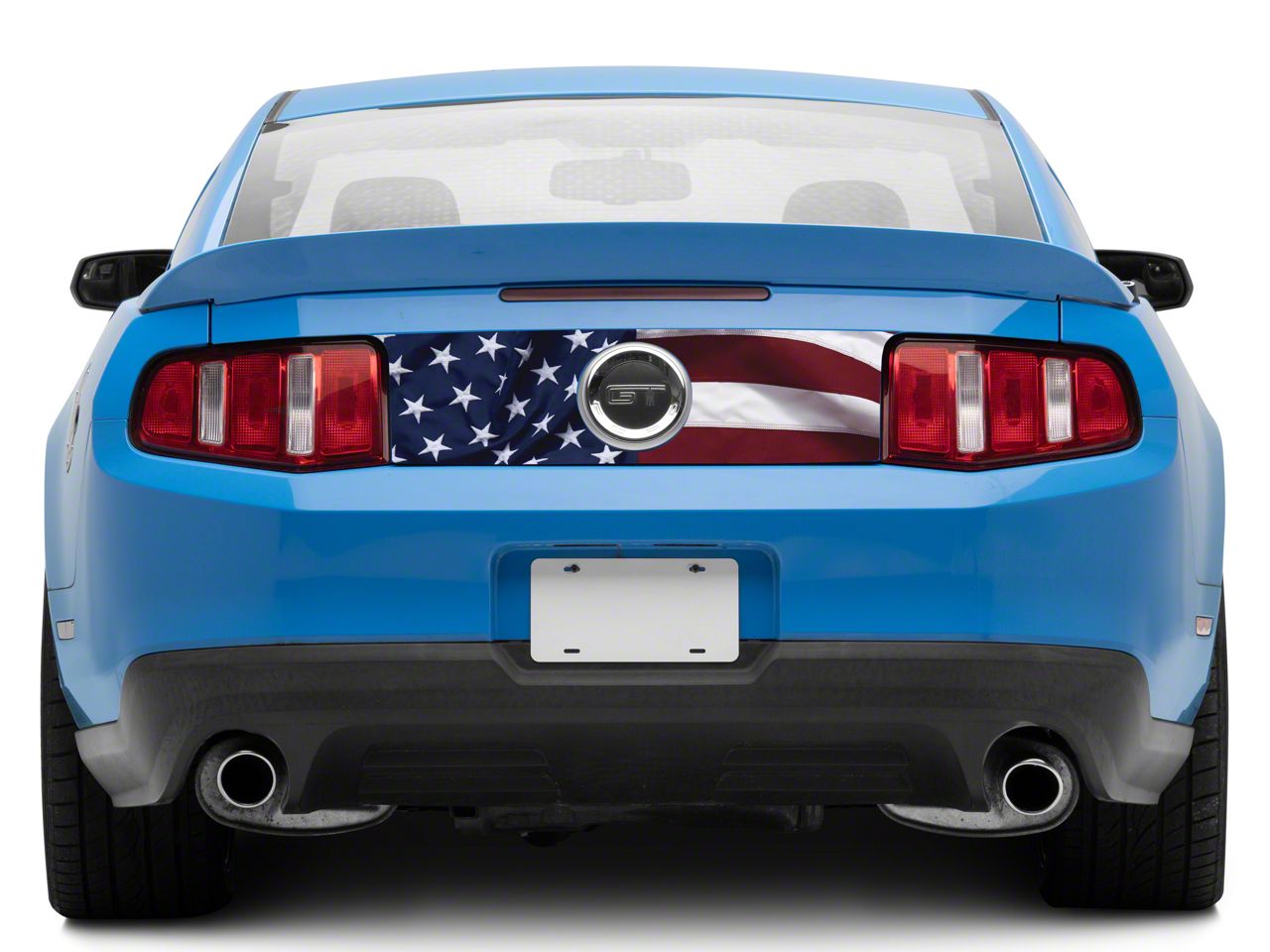 SEC10 Mustang Rear Decklid Accent Decal; Real Flag 462182