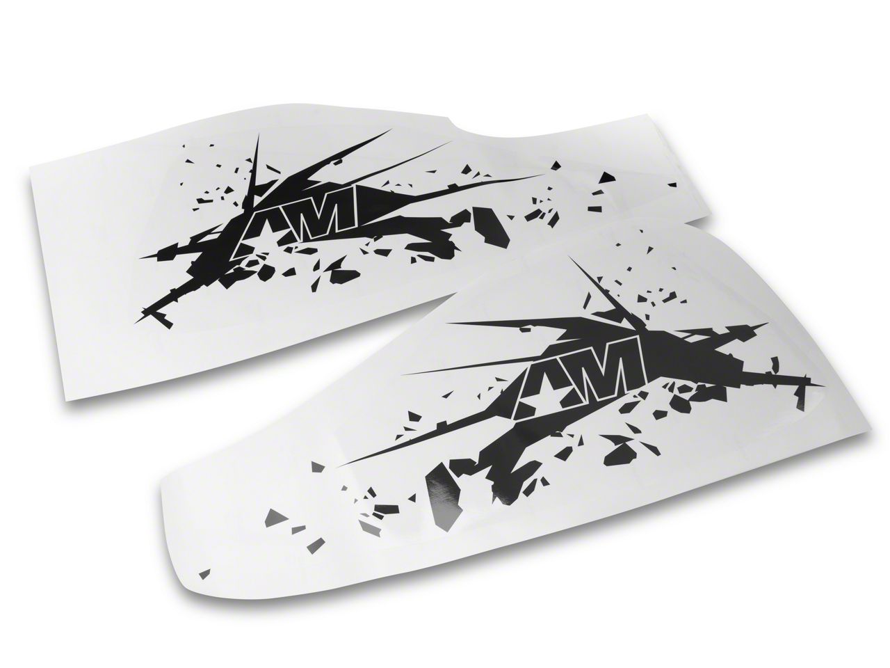 SEC10 Mustang Shatter Graphic with AM Logo; Gloss Black SEC10 Mustang Shatter Graphic with AM Logo; Gloss Black