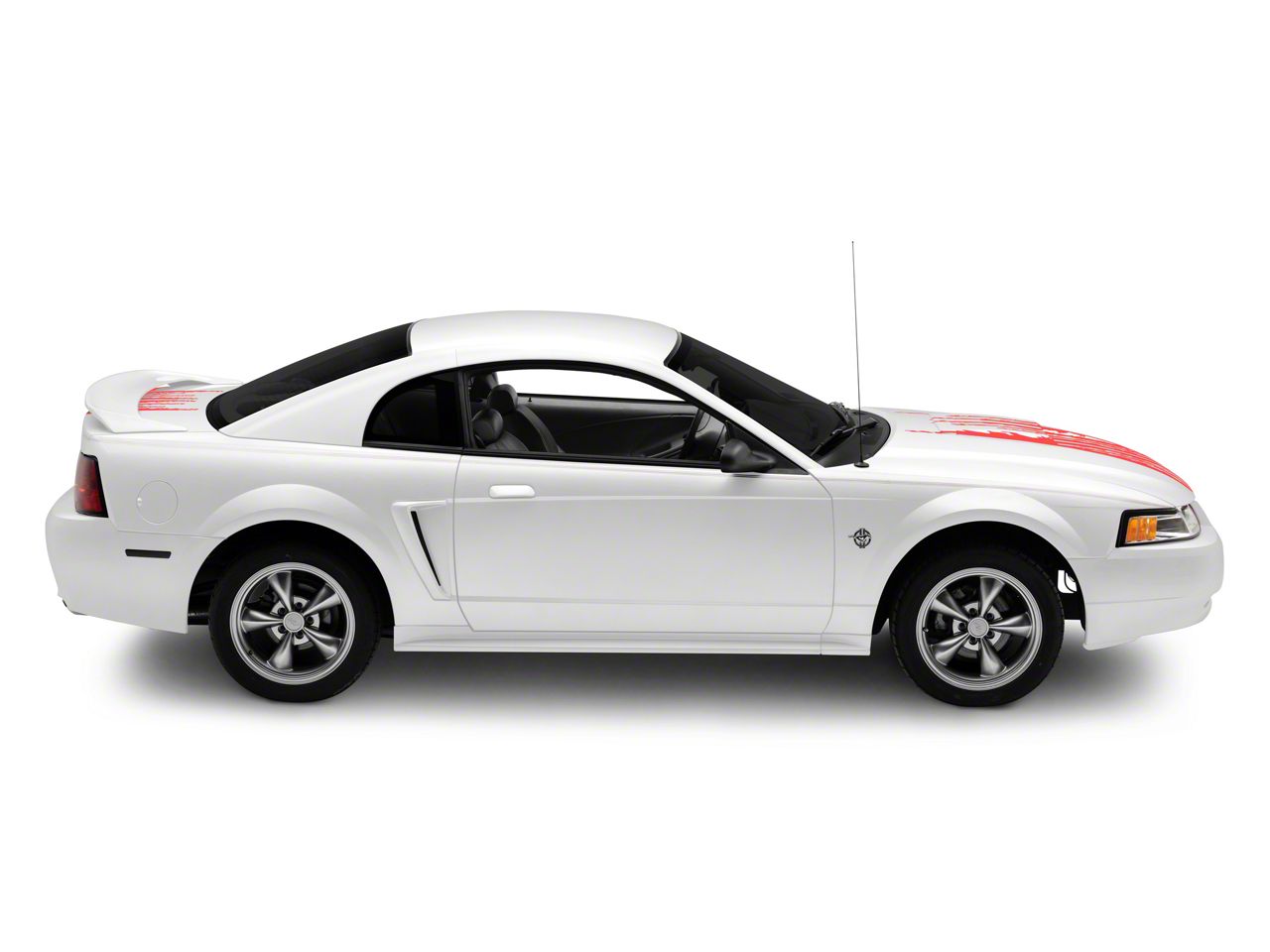 SEC10 Mustang Shredded Full Length Stripes; Red 427450 (99