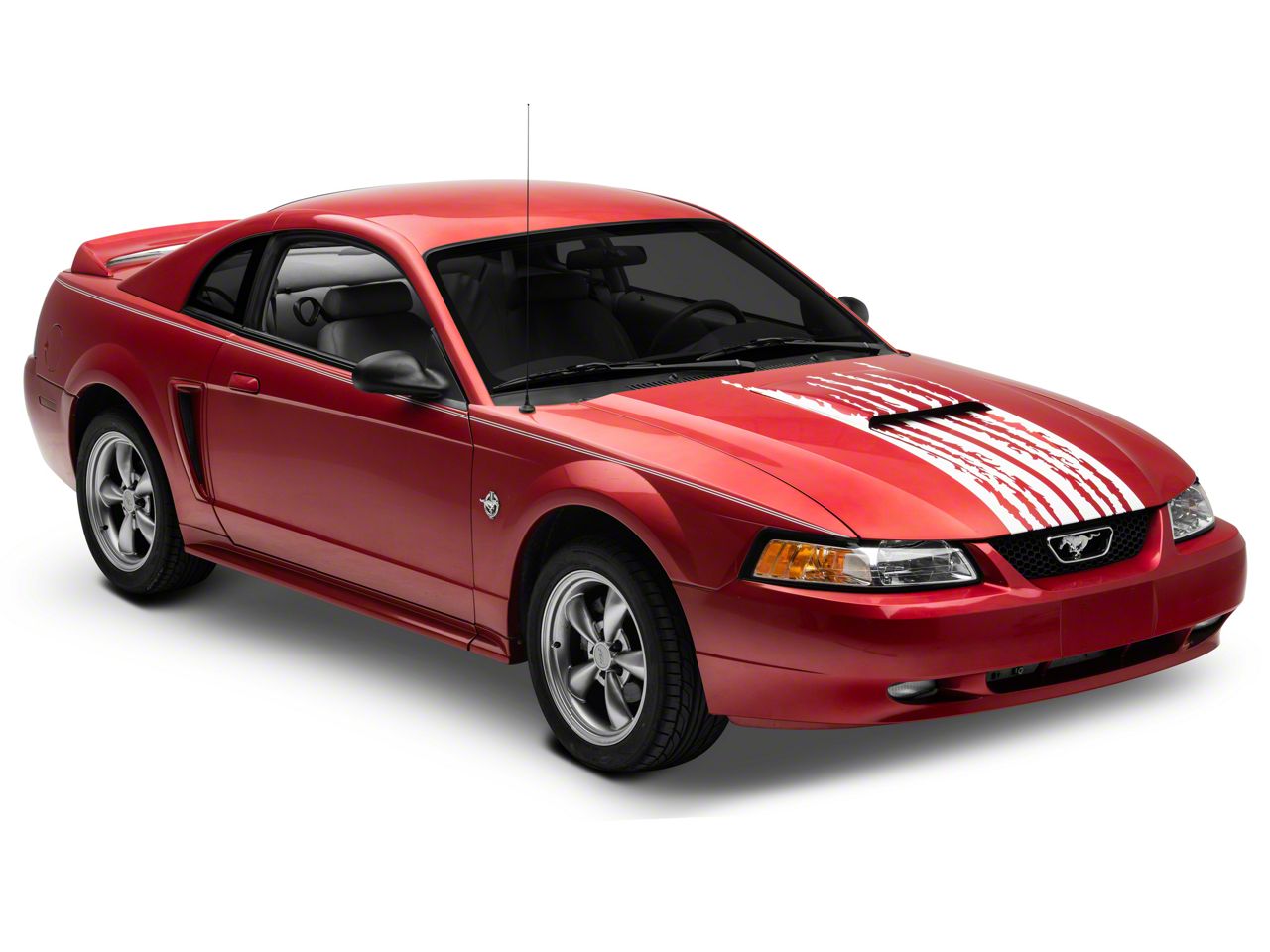 SEC10 Mustang Shredded Full Length Stripes; White 427448 (99