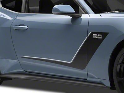 SEC10 Side Stripes; Black and Silver (24-25 Mustang)