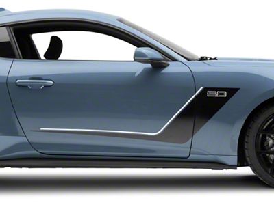 SEC10 Side Stripes; Black and White (24-25 Mustang)