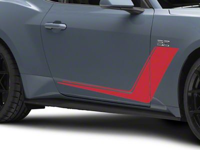 SEC10 Side Stripes wih Pin Stripe; Red (24-25 Mustang)