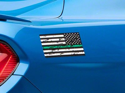 SEC10 Small Distressed Flag Decals; Green Line (Universal; Some Adaptation May Be Required)