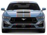 SEC10 Striped Full Length Stripes; Carbon Fiber/Red; 10-Inch (24-25 Mustang)