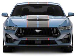 SEC10 Striped Full Length Stripes; Carbon Fiber/Red; 10-Inch (24-25 Mustang)