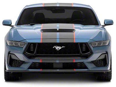 SEC10 Striped Full Length Stripes; Carbon Fiber/Red; 10-Inch (2024 Mustang)