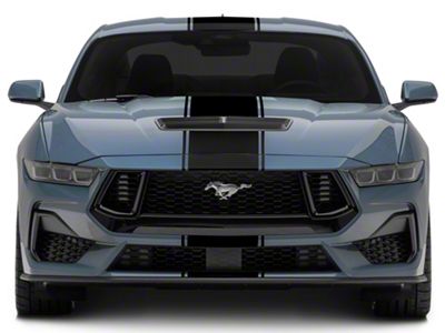 SEC10 Pin Striped Full Length Stripes; Gloss Black (2024 Mustang)