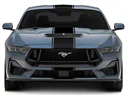 SEC10 Pin Striped Full Length Stripes; Gloss Black (2024 Mustang)