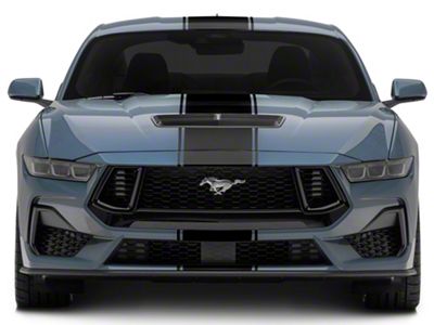 SEC10 Pin Striped Full Length Stripes; Matte Black (2024 Mustang)