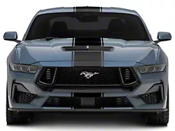SEC10 Pin Striped Full Length Stripes; Matte Black (2024 Mustang)