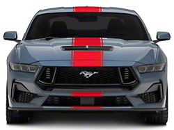 SEC10 Pin Striped Full Length Stripes; Red (2024 Mustang)