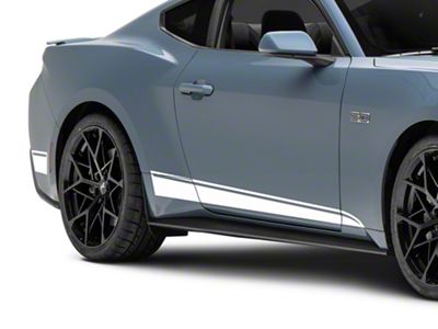 SEC10 Taper Rocker Stripes; White (24-25 Mustang)
