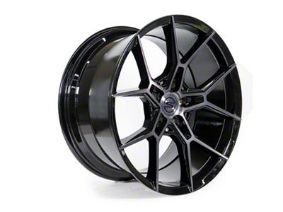 Select Precision Alloys Alpine Glossy Black with Brushed DDT Face Clear Wheel; 20x9; 38mm Offset (05-09 Mustang)