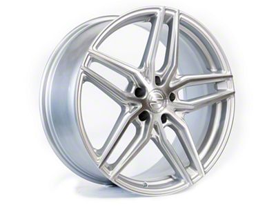 Select Precision Alloys Shadow Gloss Silver Brushed Wheel; Rear Only; 20x10.5; 38mm Offset (15-23 Mustang GT, EcoBoost, V6)
