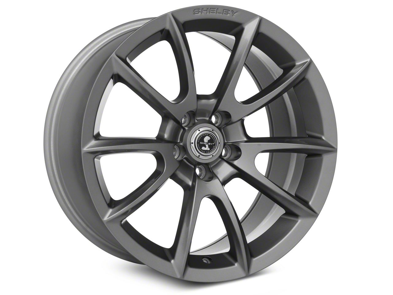 Shelby Mustang Super Snake Style Charcoal Wheel; Rear Only; 19x10  