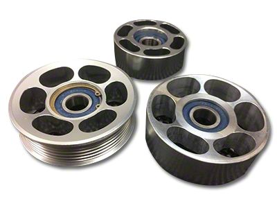 SHR Tru-Billet Idler Pulleys; Silver Anodized (05-10 Mustang V6)