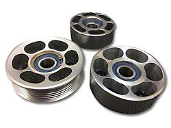 SHR Tru-Billet Idler Pulleys; Silver Anodized (96-98 Mustang GT)