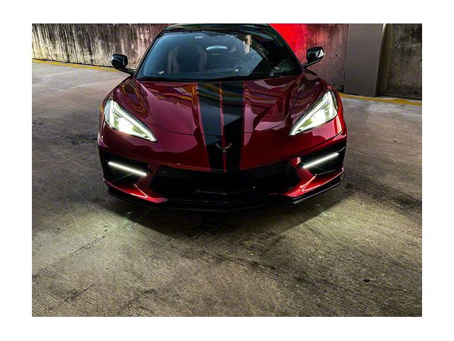 Sick Diesel LED Grille Lights with Plug and Play Harness; Black Frame (20-23 Corvette C8 Stingray)