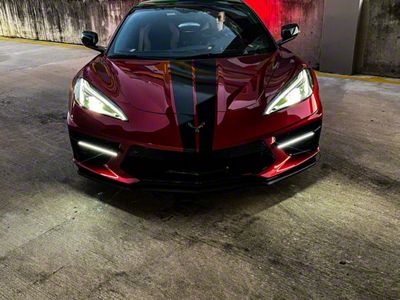 Sick Diesel LED Grille Lights with Plug and Play Harness; Black Frame (20-24 Corvette C8 Stingray)