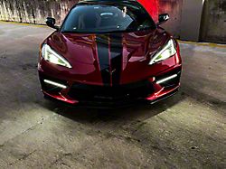 Sick Diesel LED Grille Lights with Plug and Play Harness; Smoked Amber; Black Frame (20-23 Corvette C8 Stingray)