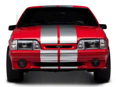 SEC10 GT500 Style Stripes; Silver; 10-Inch (79-93 Mustang)
