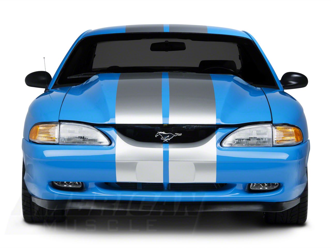 SEC10 Mustang GT500 Style Stripes; Silver; 10-Inch 26167G94