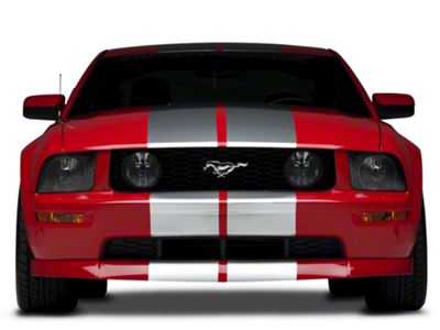 SEC10 Lemans Stripes; Silver; 12-Inch (05-14 Mustang)