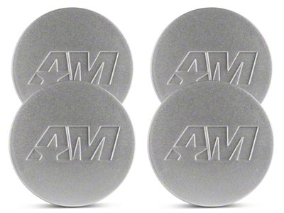 AmericanMuscle Center Cap Kit; Silver (Fits AmericanMuscle Branded Wheels Only)