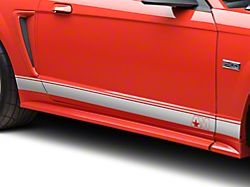 SEC10 Rocker Stripes with AM Logo; Silver (94-04 Mustang)