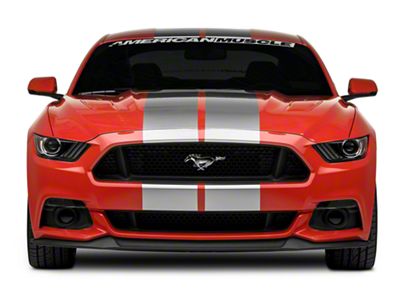 SEC10 GT500 Style Stripes; Silver; 10-Inch (15-23 Mustang)