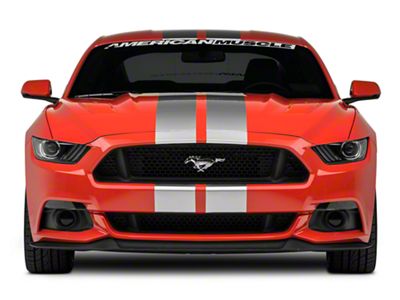 SEC10 Lemans Stripes; Silver; 8-Inch (15-23 Mustang)