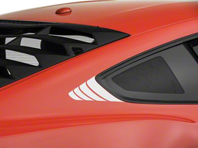 SEC10 Quarter Window Accent Decals; Silver (15-23 Mustang Fastback)