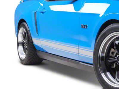 SEC10 Rocker Stripes; Silver (05-14 Mustang)