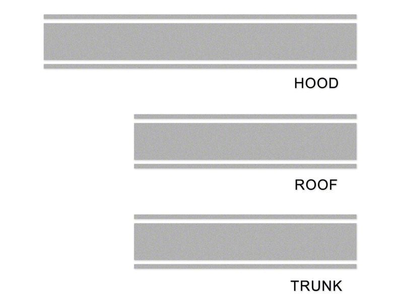 SEC10 Mustang Super Snake Style Stripes; Silver 26157G94 (94-04