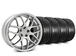AMR Silver Wheel and Mickey Thompson Tire Kit; 18x9 (05-14 Mustang, Excluding 13-14 GT500)