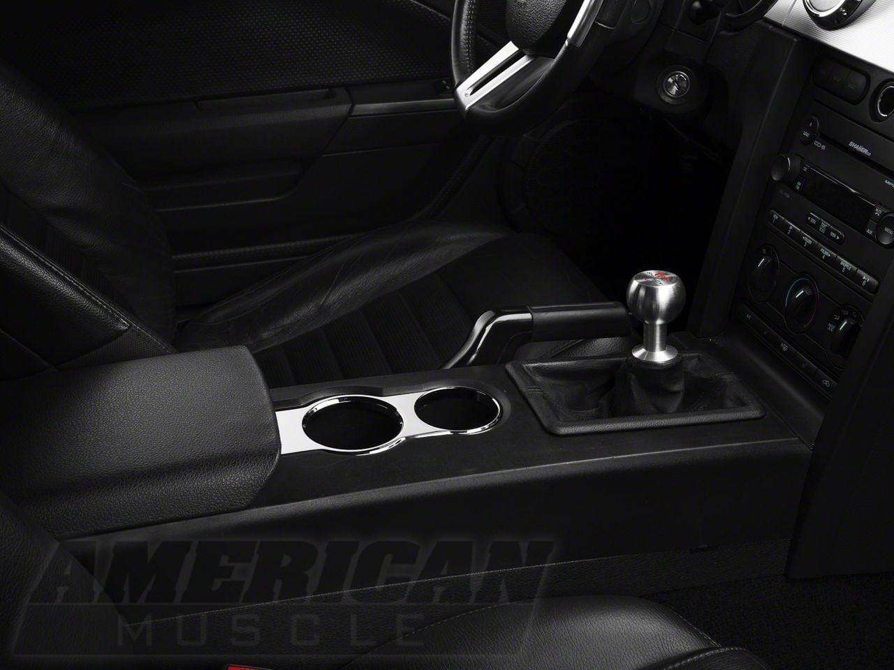 thumbnail image 2 of AMP Chrome Cup Holder Package – Fits 2001-2004 Mustang – 2pc Set – Large & Small – Direct Replacement 2 of 5