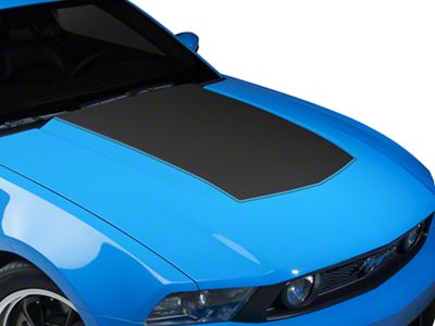 SEC10 Single Hood Stripe; Matte Black (10-12 Mustang GT, V6)