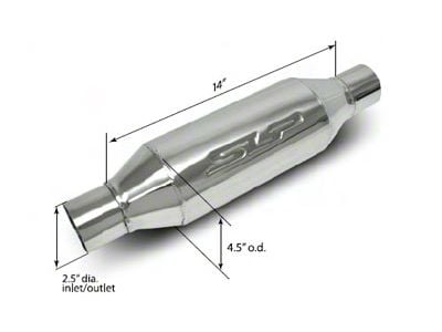 SLP LoudMouth II Bullet-Type Muffler; 2.50-Inch Inlet/ 2.50-Inch Outlet (Universal; Some Adaptation May Be Required)