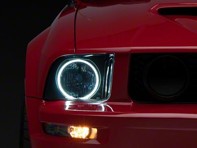 Raxiom Axial Series CCFL Halo Projector Headlights; Black Housing; Smoked Lens (05-09 Mustang w/ Factory Halogen Headlights, Excluding GT500)