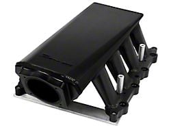 Sniper EFI Hi-Ram Fabricated Intake Manifold with 90mm TB Opening and Fuel Rail Kit; Black (11-14 Mustang GT)